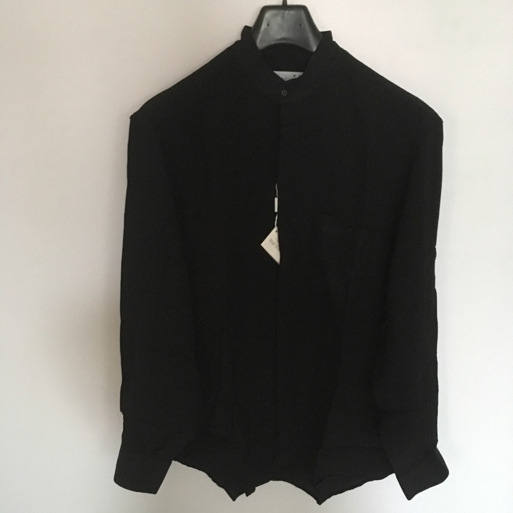 Equilibrio Made in italy medium black banded collar round long sleeve new pa0166